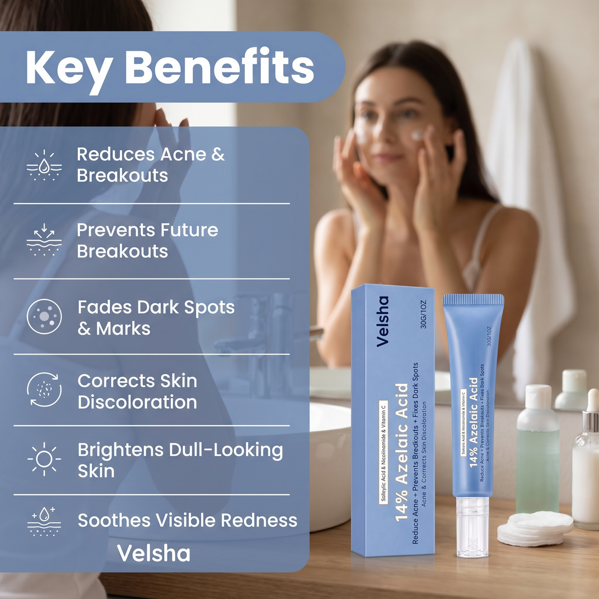 14% Azelaic Acid – 1oz Acne Treatment Cream
